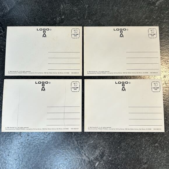 12- 1984 Freezz Frame Rolling Stones Rainbow Tongue & Lips 4 X 6” Postcards - Picture 7 of 11